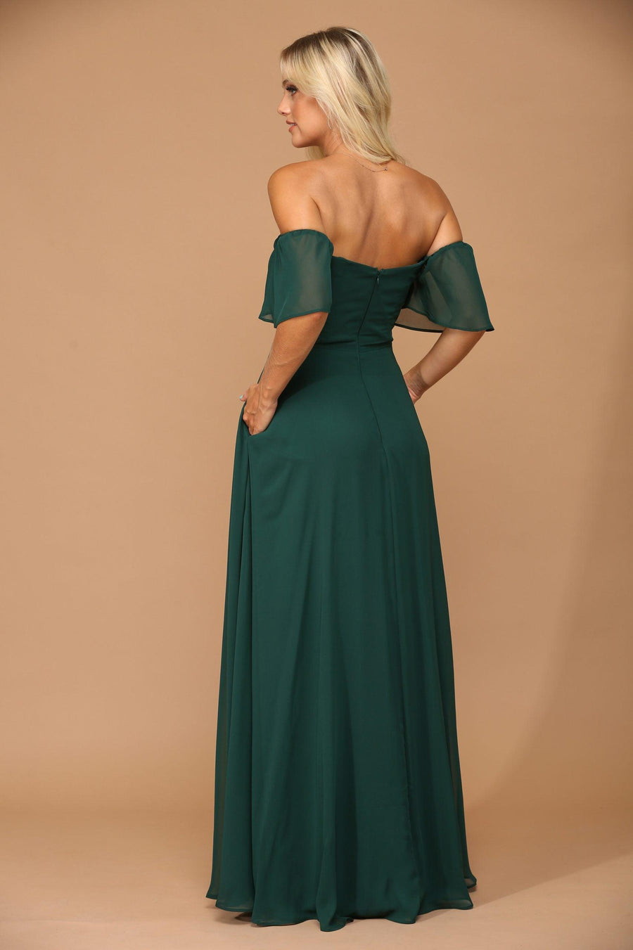 Hunter Green 3XL Long Formal Bridesmaids Chiffon Evening Gown Sale